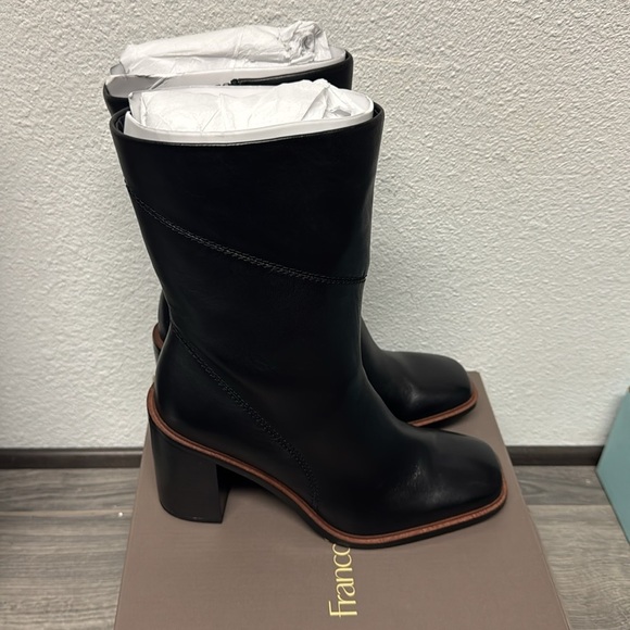 Franco Sarto Stevie (WIDE CALF) In Black Leather - Picture 6 of 12